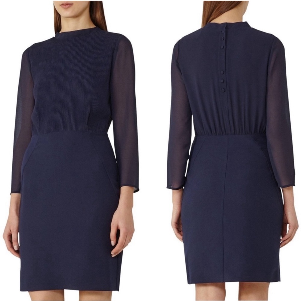 Reiss Midnight Blue Long Sleeve Dress